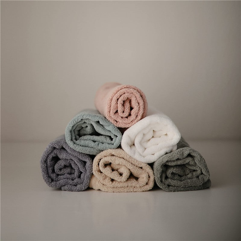 Mushie Hooded Towel - Baby Blue Image 6