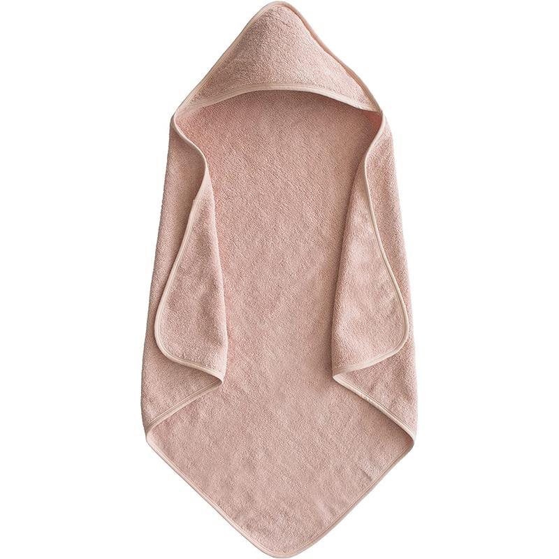 Mushie - Organic Cotton Baby Hooded Towel, Blush Image 1