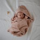 Mushie - Organic Cotton Baby Hooded Towel, Blush Image 3