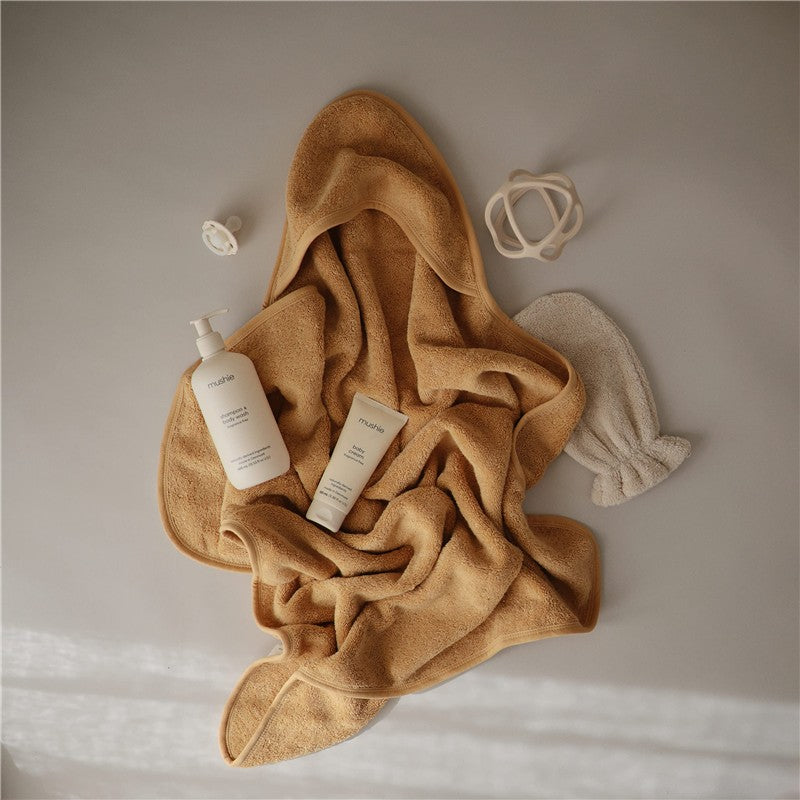 Mushie Hooded Towel - Fall Yellow Image 4