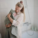 Mushie - Organic Cotton Baby Hooded Towel, Moss Image 2