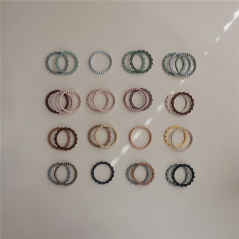 Mushie - Pearl Teething Bracelet (Green Tea/Cool Gray/Sea Salt) Image 6