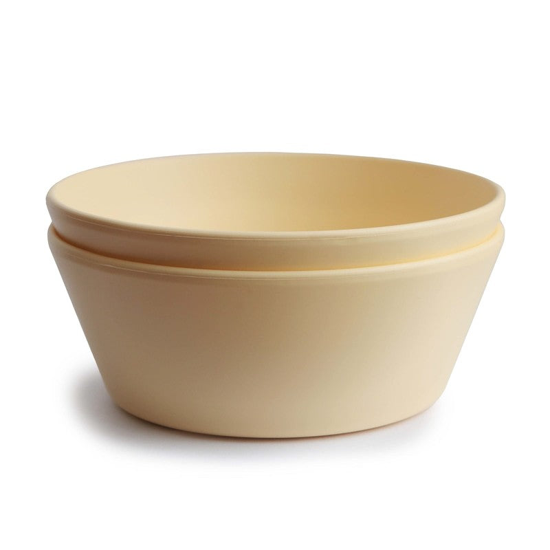 Mushie Silicone Round Bowl Dinnerware Set - Pale Daffodil Image 3