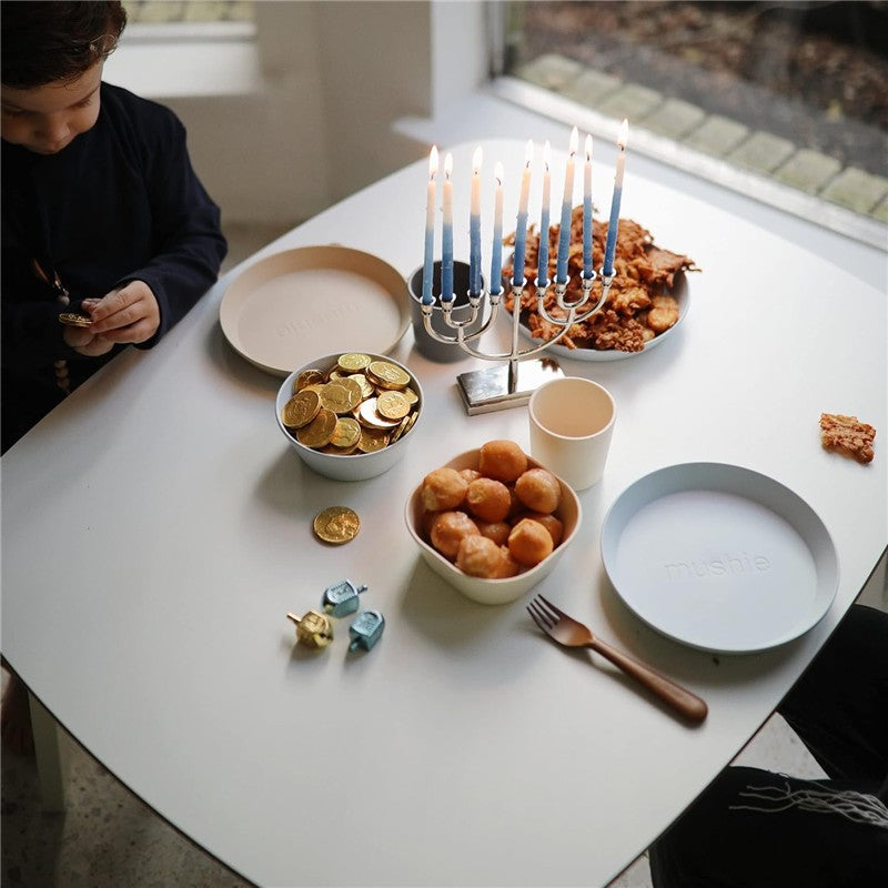 Mushie Silicone Round Bowl Dinnerware Set - Powder Blue Image 4
