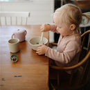 Mushie Silicone Round Bowl Dinnerware Set - Powder Blue Image 5