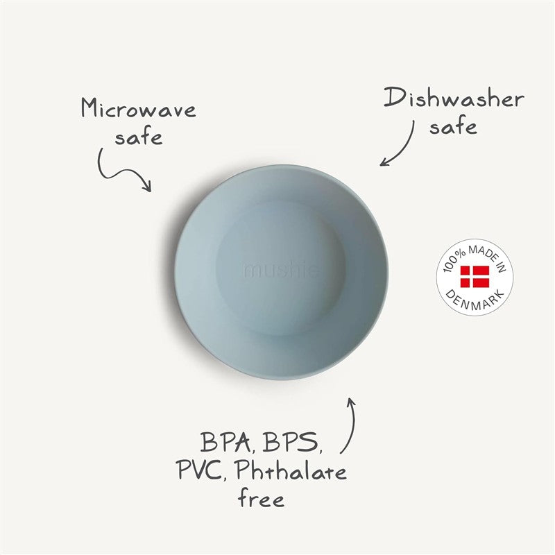 Mushie Silicone Round Bowl Dinnerware Set - Powder Blue Image 8