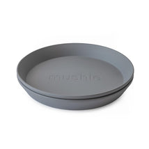 Mushie Silicone Round Plate Dinnerware Set 2 Pack - Smoke Image 2