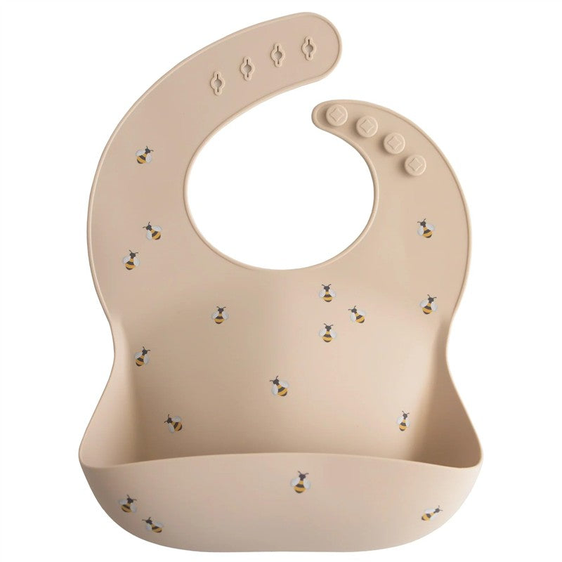 Mushie Silicone Baby Bib - Bees Image 4