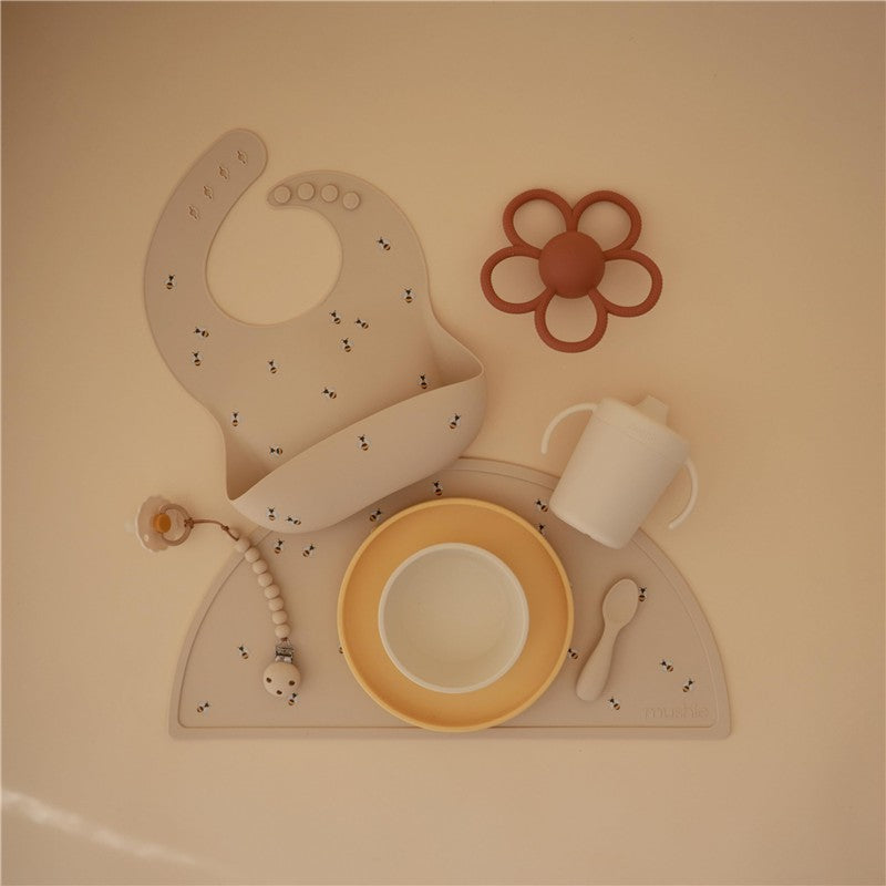 Mushie Silicone Baby Bib - Bees Image 5