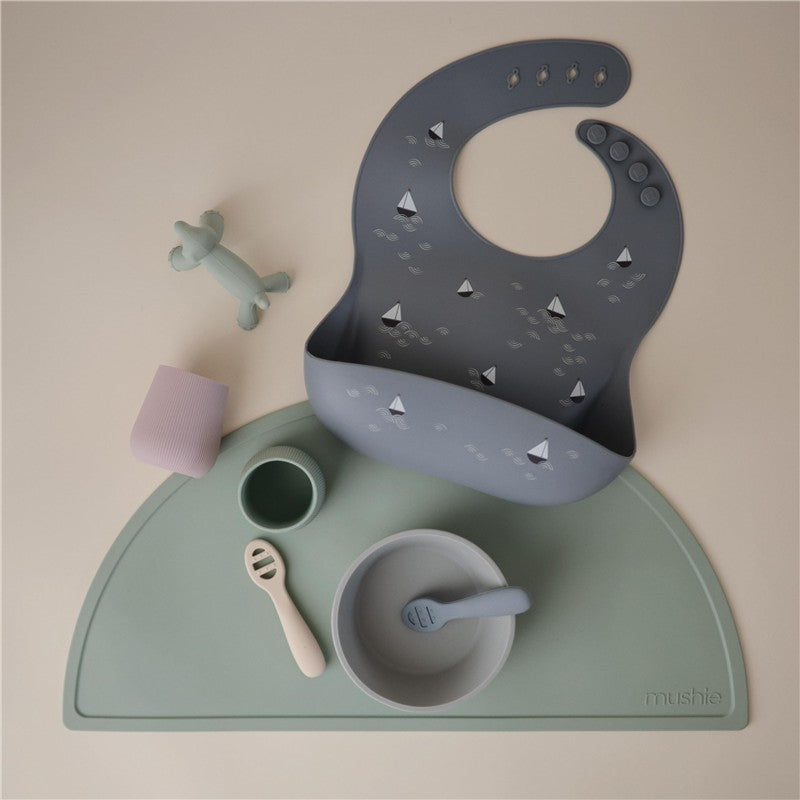 Mushie Silicone Baby Bib - Boats Image 5
