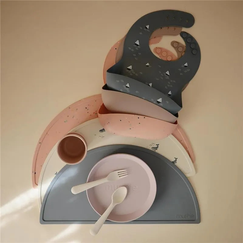 Mushie - Silicone Baby Bib, Dinosaurs Image 5