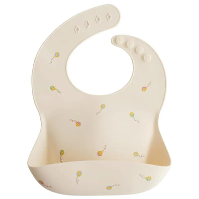 Mushie - Silicone Baby Bib, Kites Image 1
