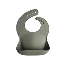 Mushie - Silicone Baby Bib - Silver Sage Image 1