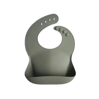 Mushie - Silicone Baby Bib - Silver Sage Image 1