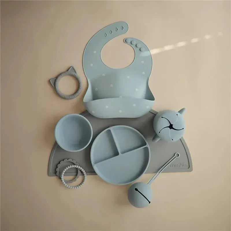 Mushie - Silicone Baby Snack Cup, Powder Blue Image 3