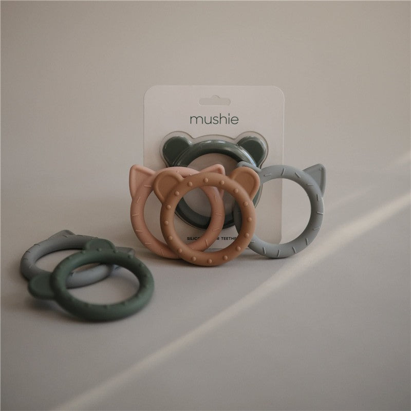 Mushie Silicone Bear Teether - Natural Image 2
