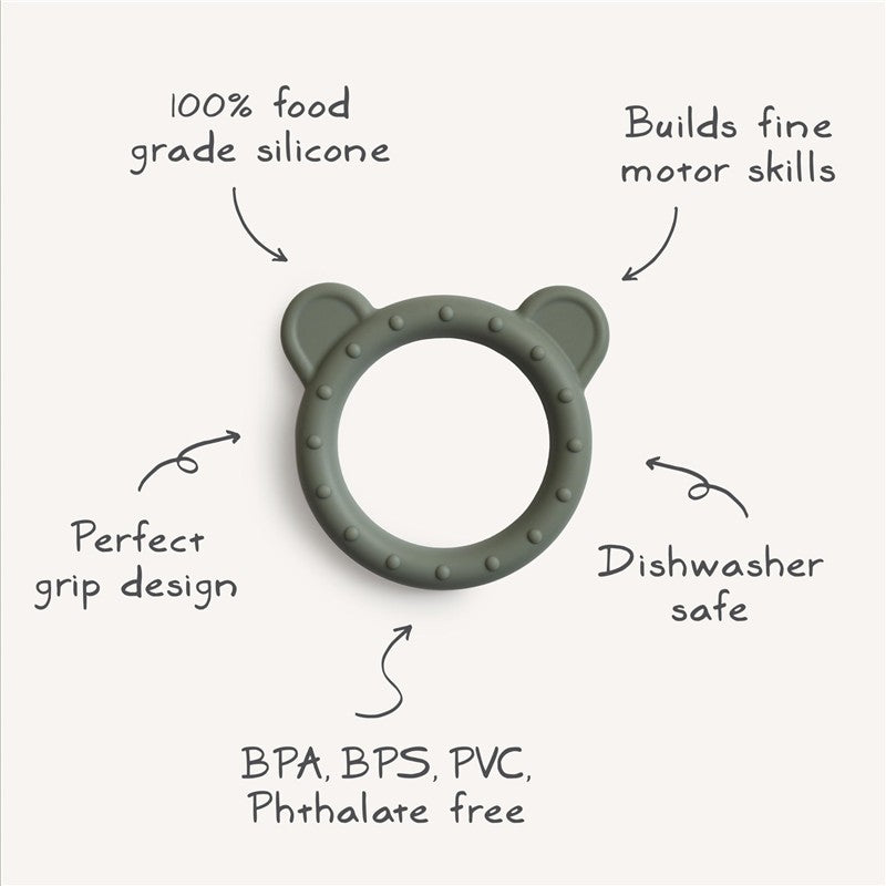 Mushie Silicone Bear Teether - Natural Image 9