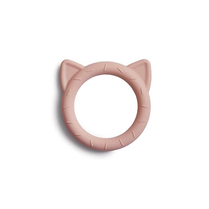 Mushie Silicone Baby Teether Cat Toy Blush Image 1