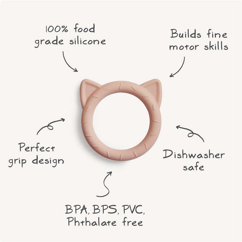 Mushie Silicone Cat Teether - Stone Image 8