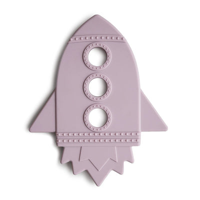 Mushie Silicone Rocket Teether - Soft Lilac Image 1