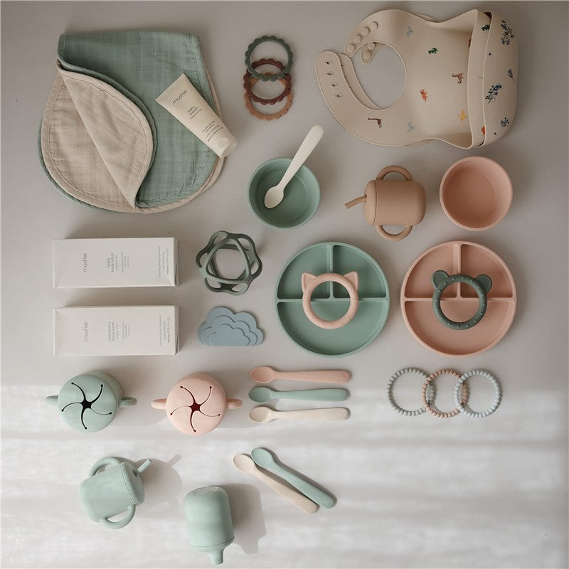 Mushie Silicone Training Cup + Straw - Blush Image 6