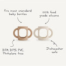 Mushie - Silicone Bottles Handles, Blush/Shifting Sand Image 2