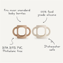 Mushie - Silicone Bottles Handles, Blush/Shifting Sand Image 2