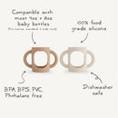 Mushie Silicone Bottle Handles 2-Pack - Blush/Shifting Sand Image 2