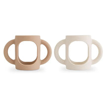 Mushie - Silicone Bottles Handles, Natural/Shifting Sand Image 1