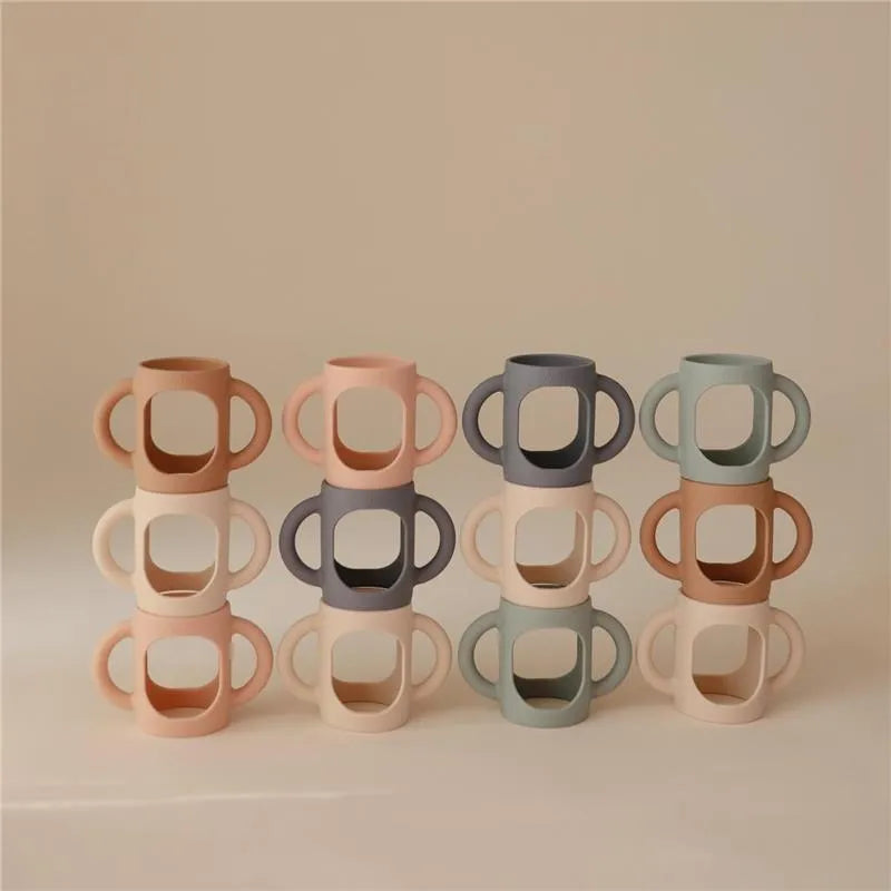 Mushie - Silicone Bottles Handles, Tradewinds/Shifting Sand Image 3