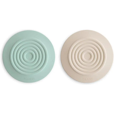 Mushie - Silicone Drain Stopper 2-Pk, Cambridge Blue/Shifting Sand Image 1