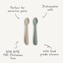 Mushie - Silicone Feeding Spoons, Powder Blue (2-Pack) Image 2