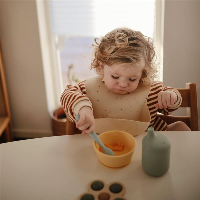 Mushie Silicone Feeding Spoons 2 Pack - Powder Blue Image 4