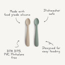 Mushie Silicone Feeding Spoons 2 Pack - Powder Blue Image 5