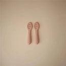 Mushie - Silicone First Feeding Baby Spoons, 2 Pack, Blush, Shifting Sand Image 2