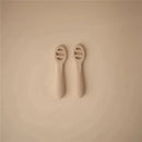 Mushie - Silicone First Feeding Baby Spoons, 2 Pack, Blush, Shifting Sand Image 3