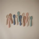 Mushie Silicone First Feeding Baby Spoons 2 Pack - Blush & Shifting Sand Image 7