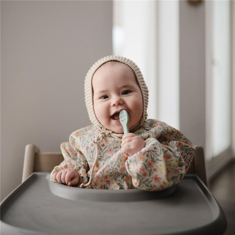 Mushie Silicone First Feeding Baby Spoons 2 Pack - Natural & Shifting Sand Image 4