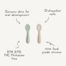 Mushie - Silicone First Feeding Baby Spoons, 2 Pack, Natural, Shifting Sand Image 7
