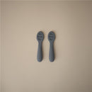 Mushie Silicone First Feeding Baby Spoons 2 Pack - Tradewinds & Shifting Sand Image 3