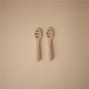 Mushie Silicone First Feeding Baby Spoons 2 Pack - Tradewinds & Shifting Sand Image 4