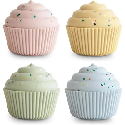 Mushie - Silicone Mix and Match Cupcake Toy 4 Pack, Mold Free  Image 1