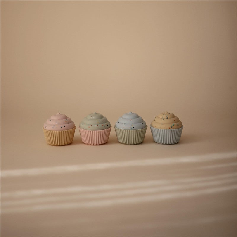 Mushie Silicone Mix and Match Cupcake Toy 4-Pack Image 2