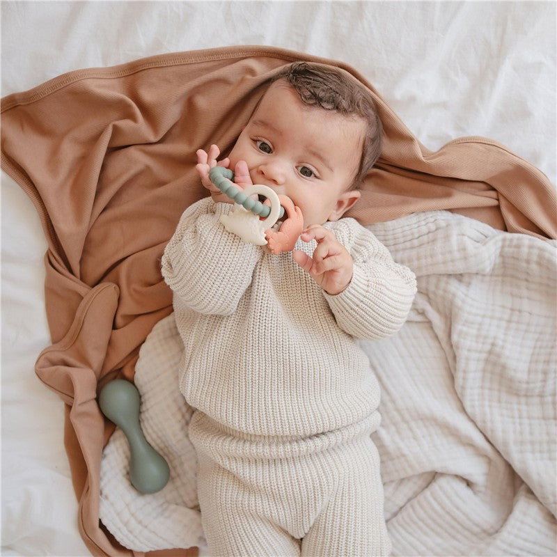 Mushie Silicone Nature Teething Ring Image 6