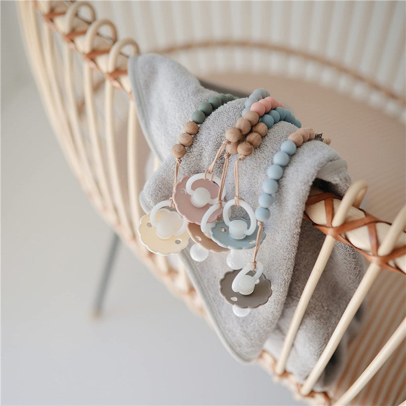 Mushie Eva Pacifier Clip - Stone Image 6