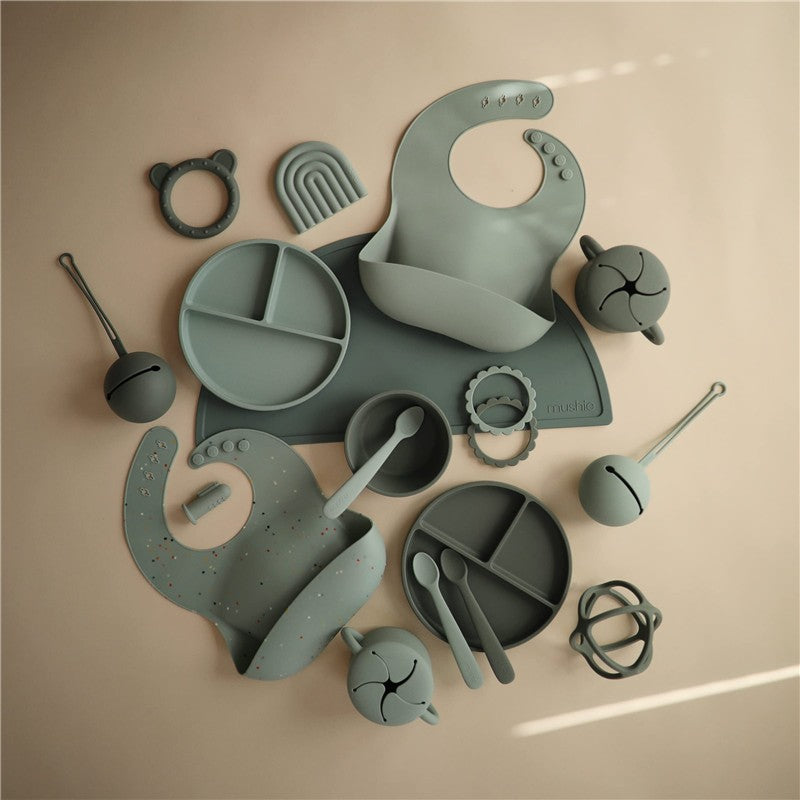Mushie Silicone Pacifier Holder Case - Dried Thyme Image 3