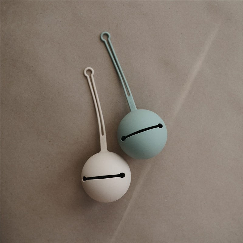 Mushie Silicone Pacifier Holder Case - Shifting Sand Image 2