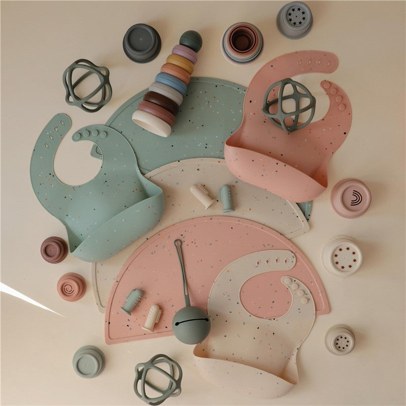 Mushie Silicone Placemat - Cambridge Blue Confetti Image 5