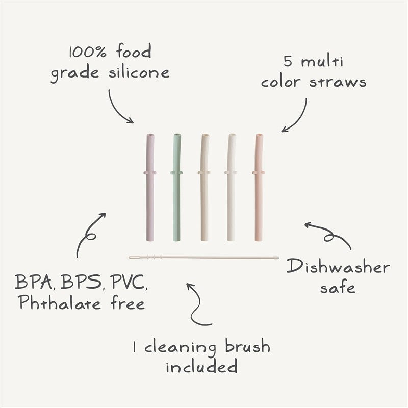 Mushie Silicone Replacement Straws 5-Pack - Forest Image 7