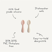Mushie - Silicone Toddler Starter Spoons, 2 Pack,Blush Shifting Sand Image 2